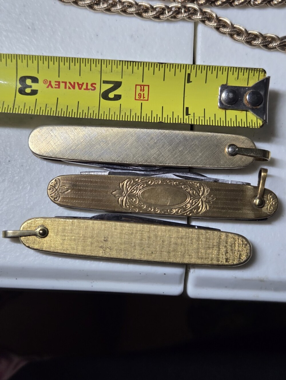 Vintage Gold-Tone Multi-Blade Pocket Knife Set - Gold - Picture 9 of 9